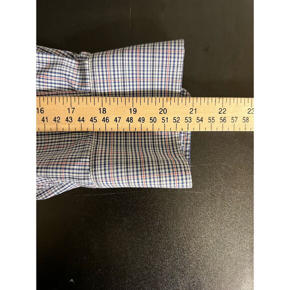 Peter Millar Summer Comfort Shirt 2XL XXL Blue White Nylon Gingham Crown Outdoor - Picture 8 of 9